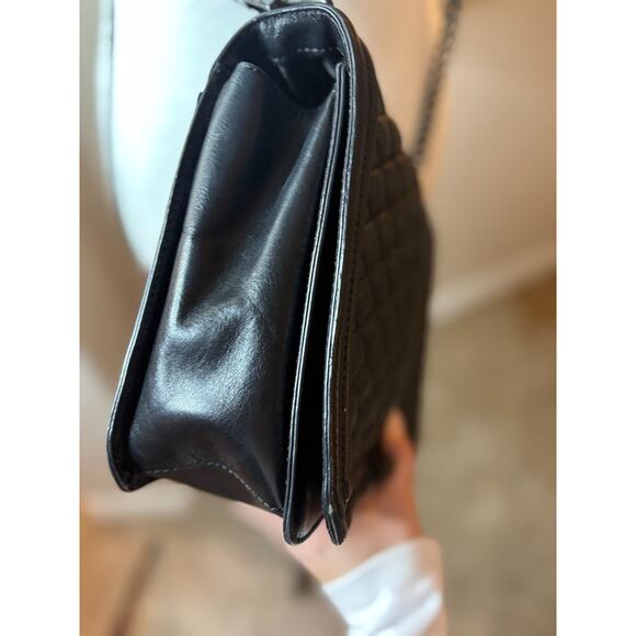 Rebecca Minkoff Chevron Jumbo Love Leather Shoulder Bag Black $398+ AUTHENTC - Picture 7 of 12